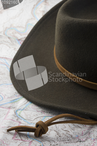 Image of hat and map