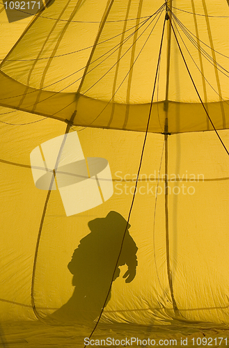 Image of hot air balloon and shadow