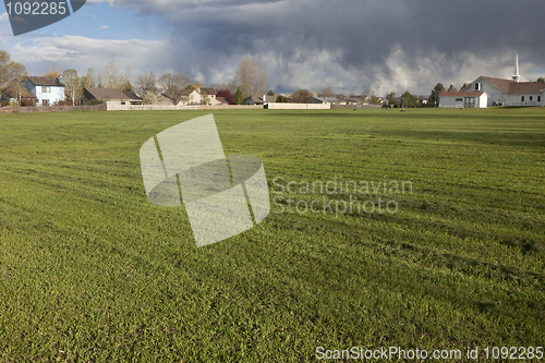 Image of grass field freshly mowed