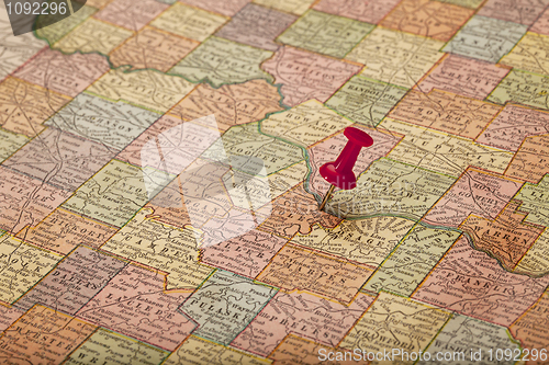 Image of Missouri River on vintage map