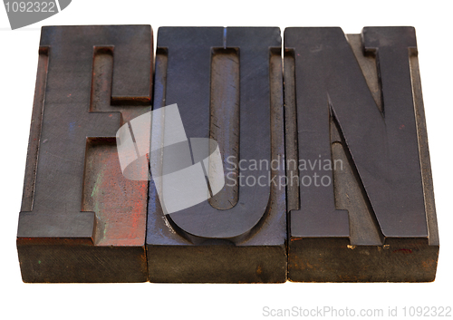 Image of fun word in letterpress type