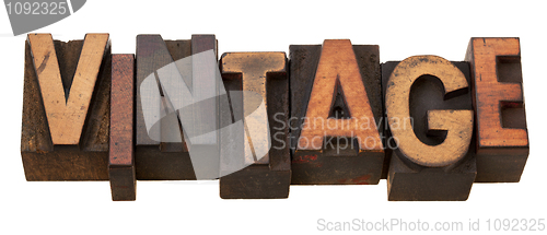 Image of vintage, word in letterpress type