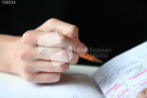 Image of Hand with pencil
