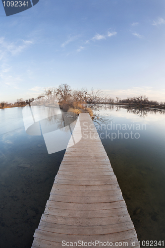 Image of pathway through water