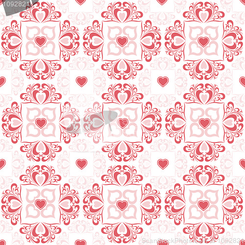 Image of Valentine's hearts and floral pattern