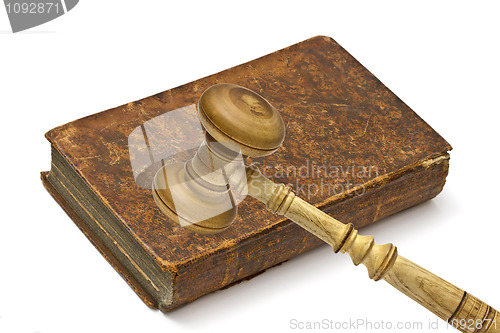 Image of Old book and gavel