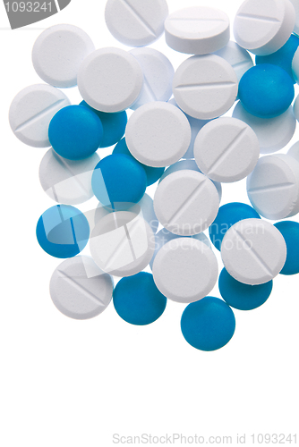 Image of White and blue pills