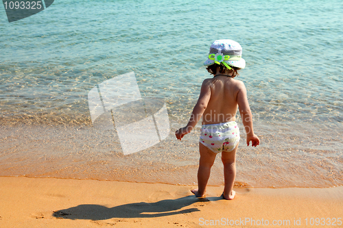 Image of little girl on beach