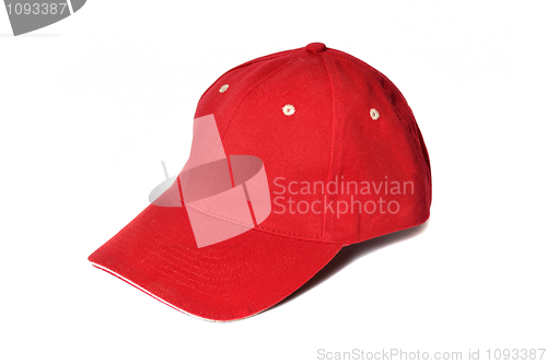 Image of Red baseball cap isolated on white