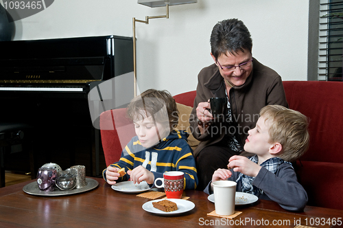 Image of Family in a livingroom