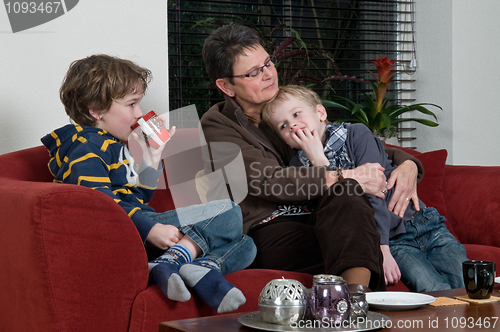 Image of Family in a livingroom