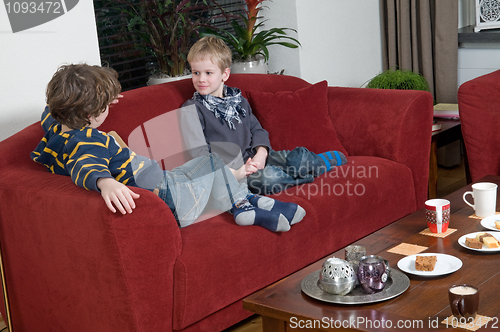 Image of Two brothers on the couch 