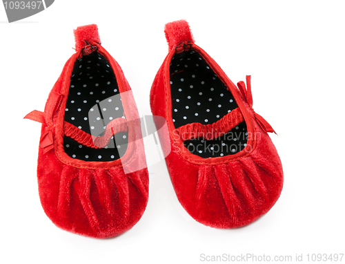 Image of red baby booties