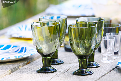 Image of glasses on table setting