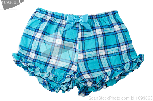 Image of plaid blue shorts