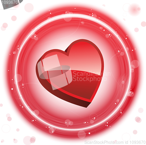 Image of Happy Valentine's Day Neon Heart Bubbles Background