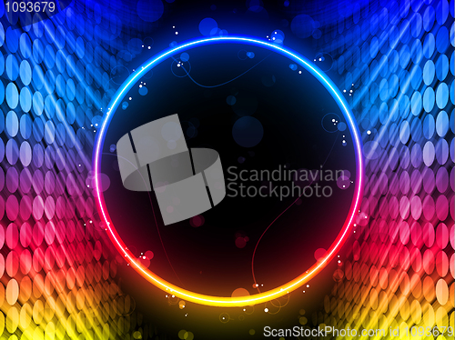 Image of Disco Abstract Circle Box on Black Background