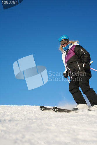 Image of Female skiier