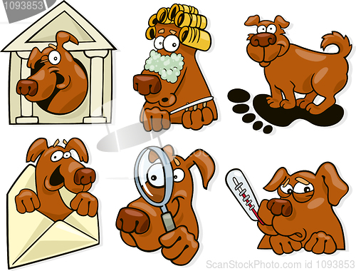 Image of dog icons set