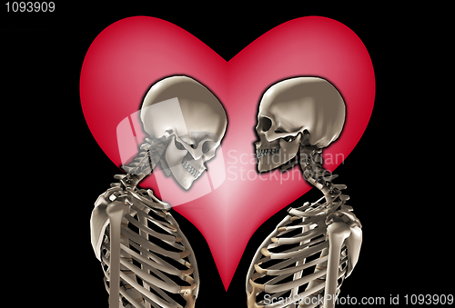 Image of Skeletons With Love Heart 