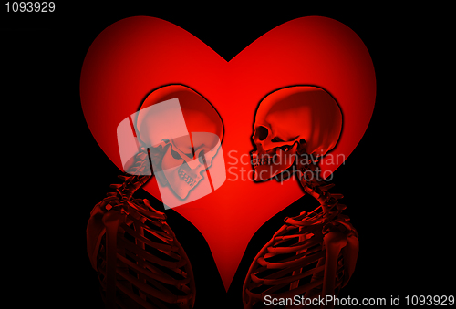 Image of Skeletons With Love Heart 