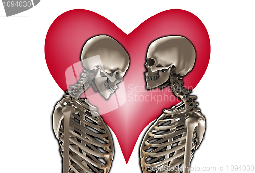 Image of Skeletons With Love Heart 