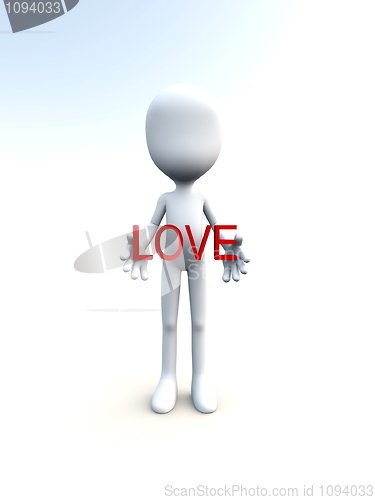 Image of Figure With The Word Of Love