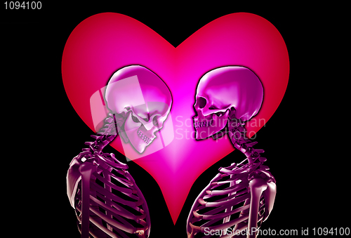 Image of Skeletons With Love Heart 