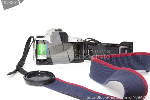 Image of A 35mm SLR Camera open from the back