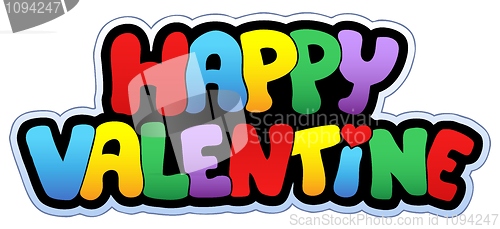 Image of Happy Valentine cartoon sign