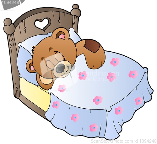Image of Cute sleeping teddy bear