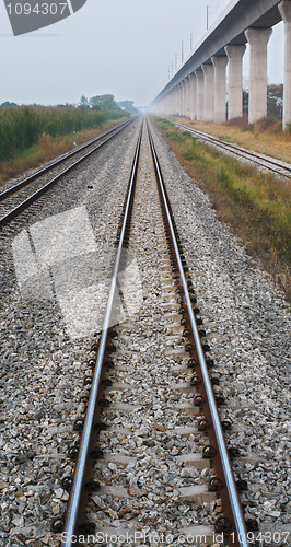 Image of Converging railway tracks