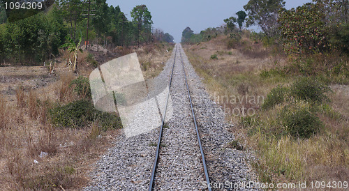 Image of Straight railway through a landscape