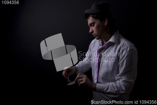 Image of young man with disposable covers