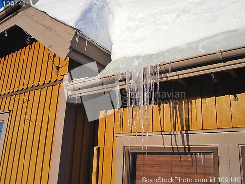 Image of Icicles from a roof