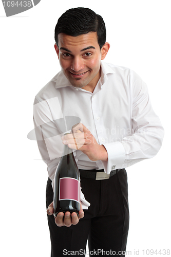 Image of Waiter or servant presenting wine