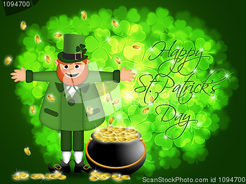 Image of Happy St Patricks Day Leprechaun Pot of Gold
