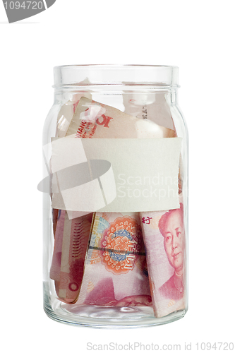 Image of Chinese currency in a jar