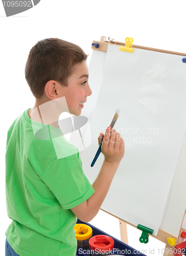 Image of Boy reading to paint