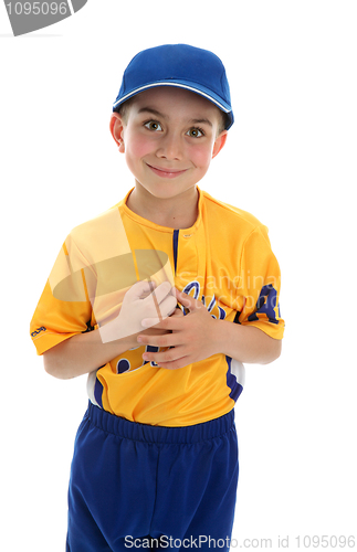 Image of Little boy t-ball baseball player