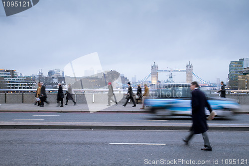 Image of city workers going to work