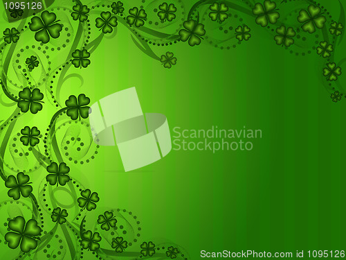 Image of Lucky Shamrock Four Leaf Clover Background