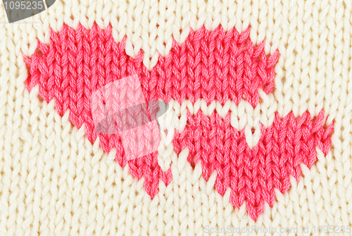 Image of knit two red heart