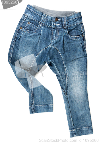 Image of blue denim trousers