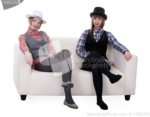 Image of Two girls on the couch