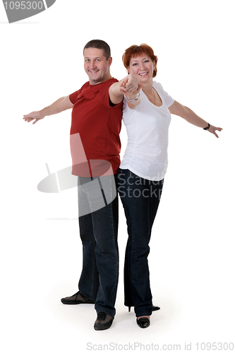 Image of couple in the pose of a monument