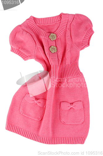 Image of Red knitted baby dress