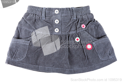 Image of gray velvet mini skirt