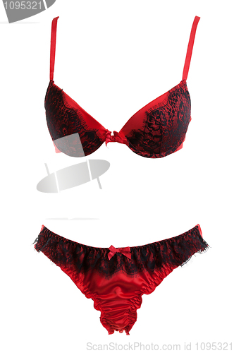 Image of set of red lingerie