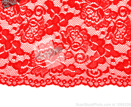 Image of Red lace with pattern with form flower